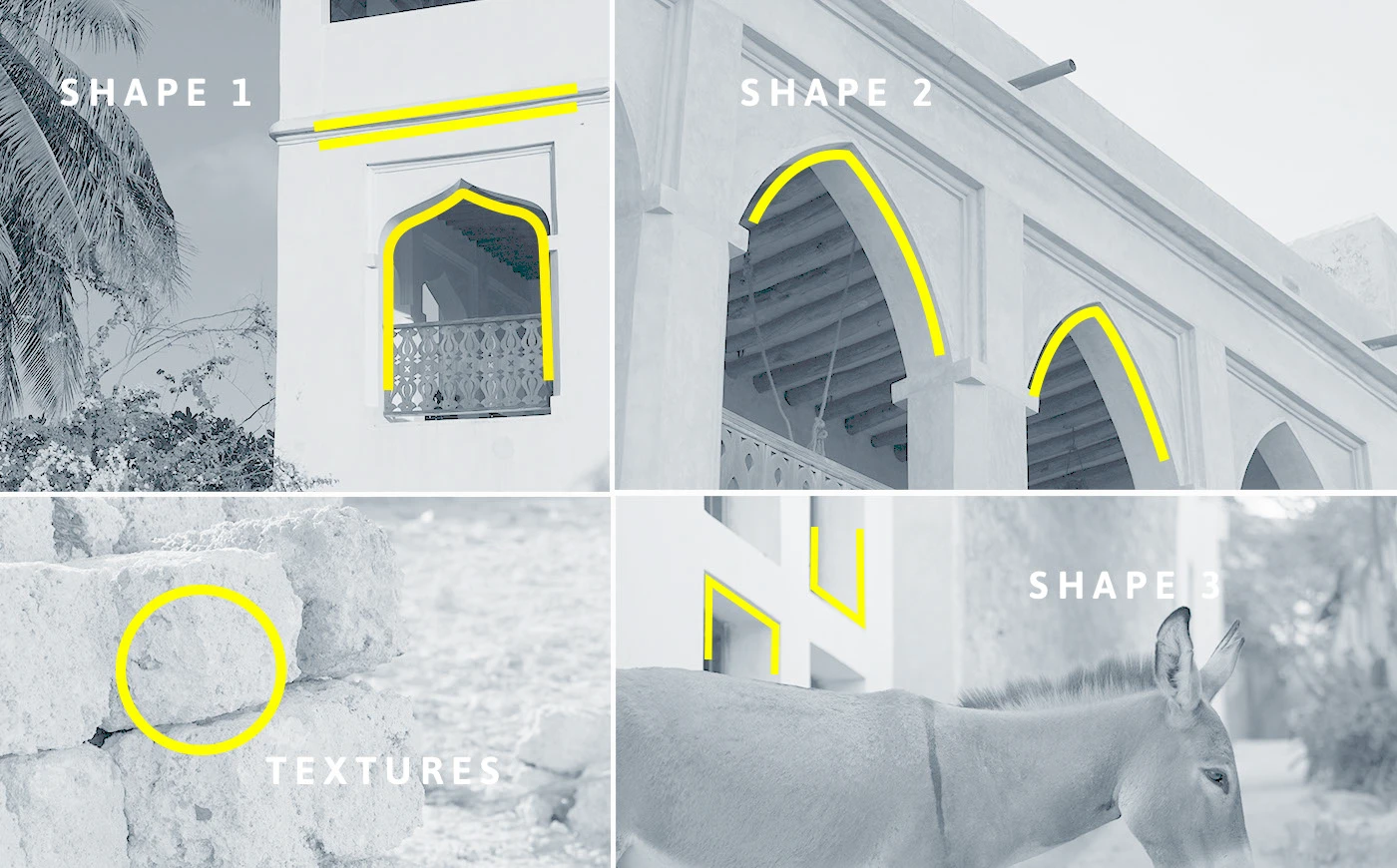 Lamu type specimen poster with cultural textures